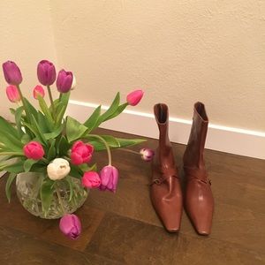 Brand new square toe Bally ankle boot on trend!